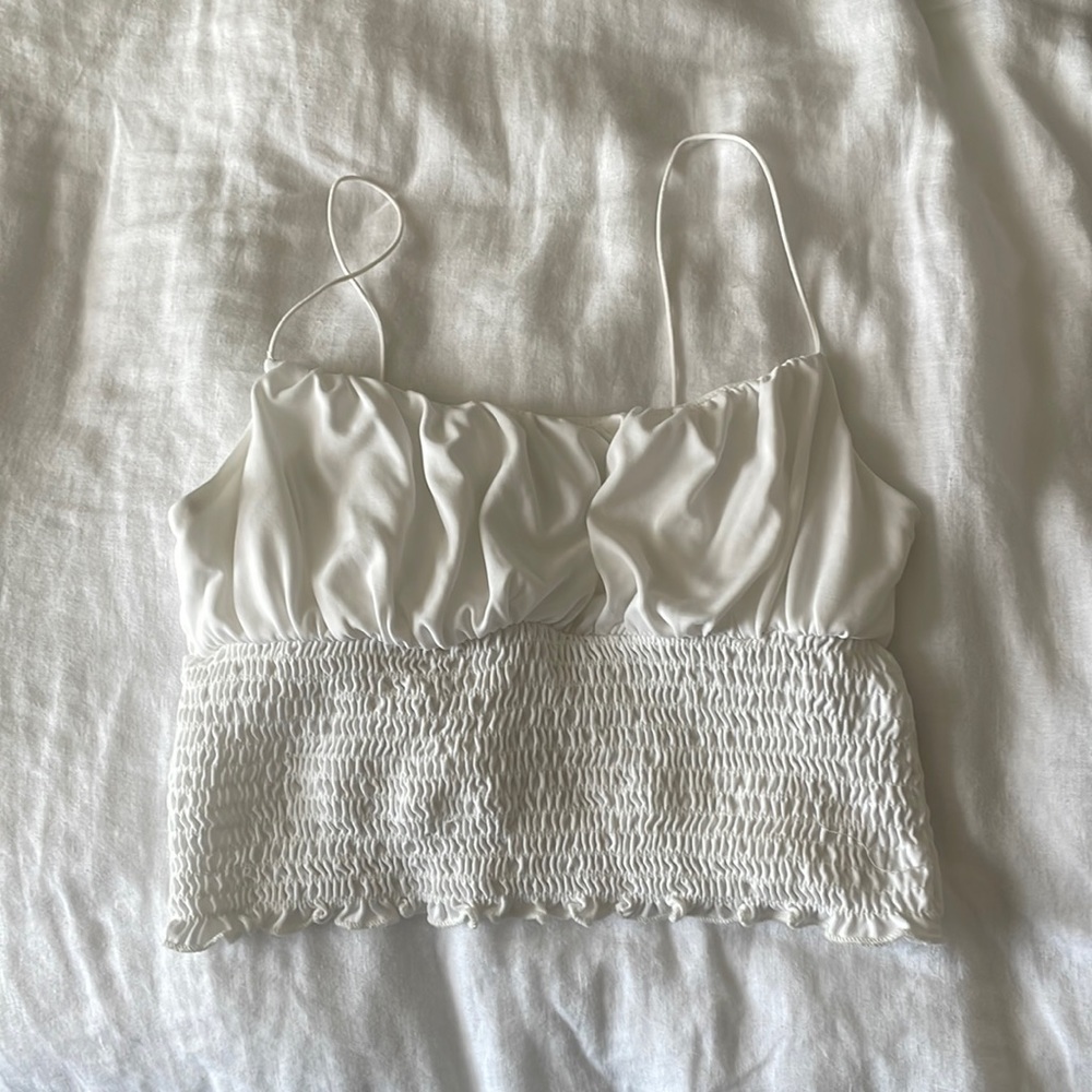 White cropped tank top